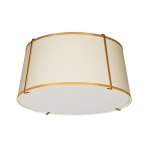 Plafonnier Trapezoid moderne/contemporain de 16 po crème à ampoule à incandescence de Dainolite