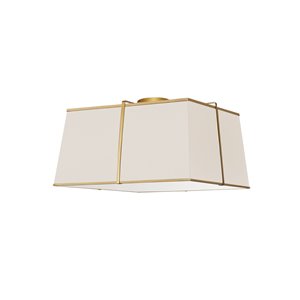 Plafonnier Trapezoid de 16 po de style moderne/contemporain crème à ampoule à incandescence de Dainolite