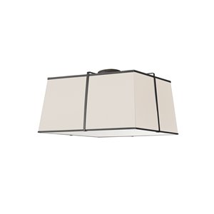 Plafonnier Trapezoid de 16 po moderne/contemporain crème à ampoule à incandescence de Dainolite