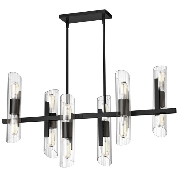 Lustre transitionnel Samantha noir mat à 12 lumières par Dainolite