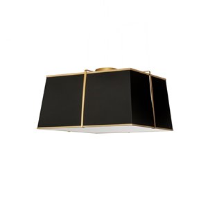 Plafonnier Trapezoid de 16 po de style moderne/contemporain noir à ampoule à incandescence de Dainolite