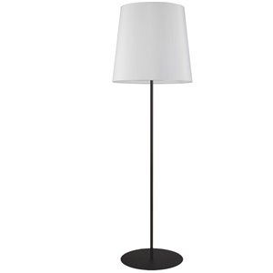 Lampe sur pied avec abat-jour blanc de 68,5 po par Dainolite, noir mat