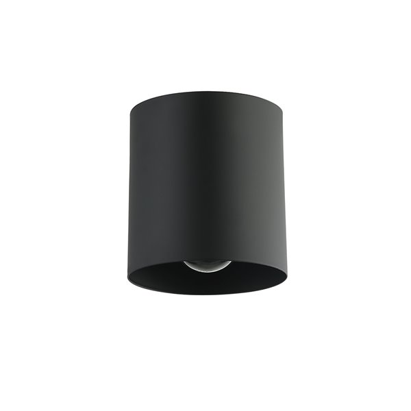 Dainolite 1-Pack Theron 4.75-in Matte Black Modern/Contemporary Incandescent Flush Mount Light