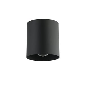 Dainolite 1-Pack Theron 4.75-in Matte Black Modern/Contemporary Incandescent Flush Mount Light