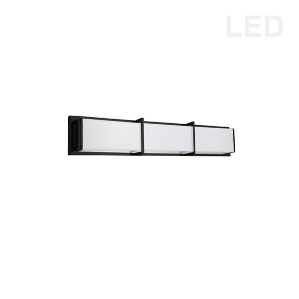 Luminaire noir pour meuble-lavabo moderne à 1 lumière Winston par Dainolite de 24 po