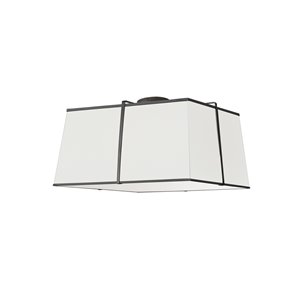 Plafonnier Trapezoid de 16 po de style moderne/contemporain blanc à ampoule à incandescence de Dainolite