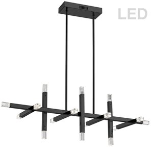 Lustre moderne/contemporain Francesca noir mat à 16 lumières par Dainolite