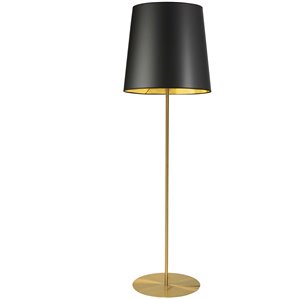 Dainolite 68.5-in Aged Brass Floor Lamp with Black Shade