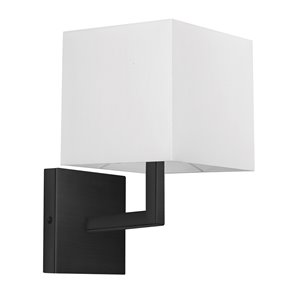 Dainolite 7.5-in W Lucas 1-Light Matte Black Modern Incandescent Wall Sconce