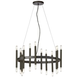 Lustre transitionnel Derry noir mat à 24 lumières par Dainolite