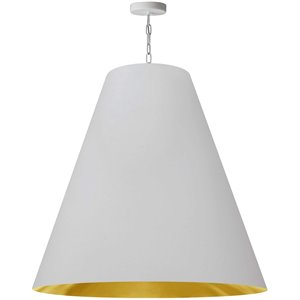 Luminaire suspendu transitionnel blanc et doré Anaya par Dainolite de 32 po