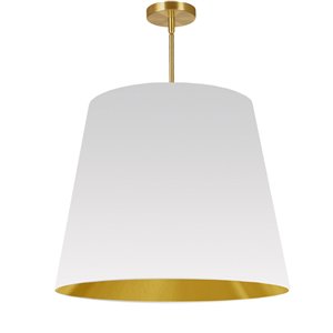 Dainolite Oversized Drum Modern/Contemporary White and Gold 26-in Pendant Light