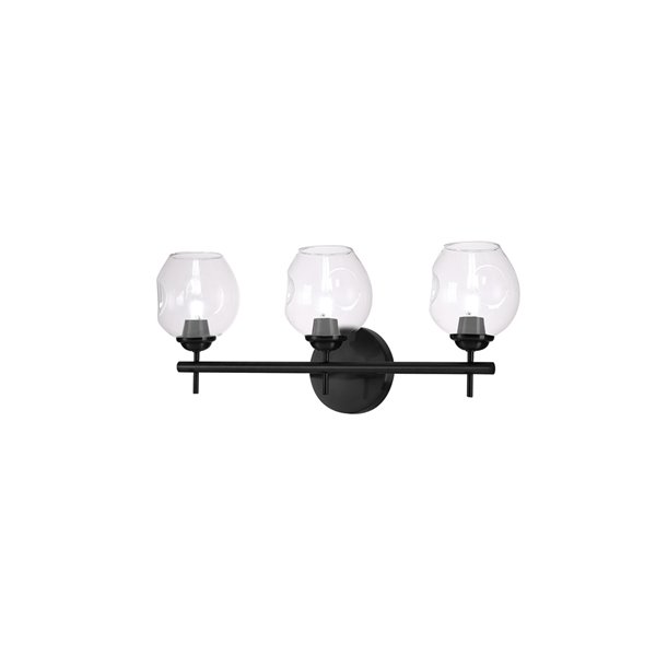 Dainolite Abii 3-Light 21-in Black Transitional Vanity Light