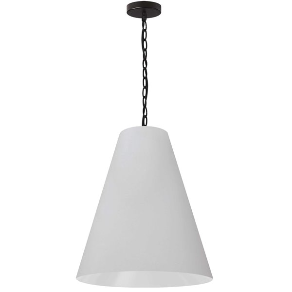 Dainolite Anaya Transitional Drum White 20-in Pendant Light