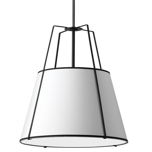 Dainolite Trapezoid Modern/Contemporary White and Black 30-in Pendant Light