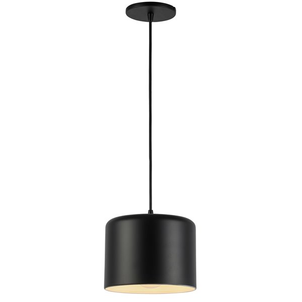 Dainolite Emilia Transitional 8-in Matte Black Pendant Light