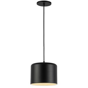 Dainolite Emilia Transitional 8-in Matte Black Pendant Light