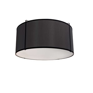 Plafonnier Trapezoid de 12 po de style moderne/contemporain noir à ampoule à incandescence de Dainolite