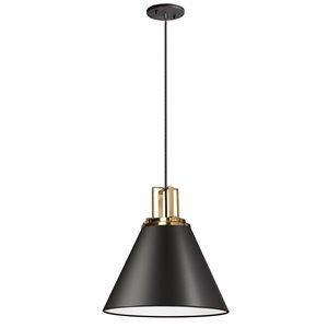 Dainolite Sonus Modern/Contemporary Matte Black 14-in Pendant Light