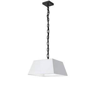 Luminaire suspendu moderne/contemporain blanc et noir Milano par Dainolite de 14 po