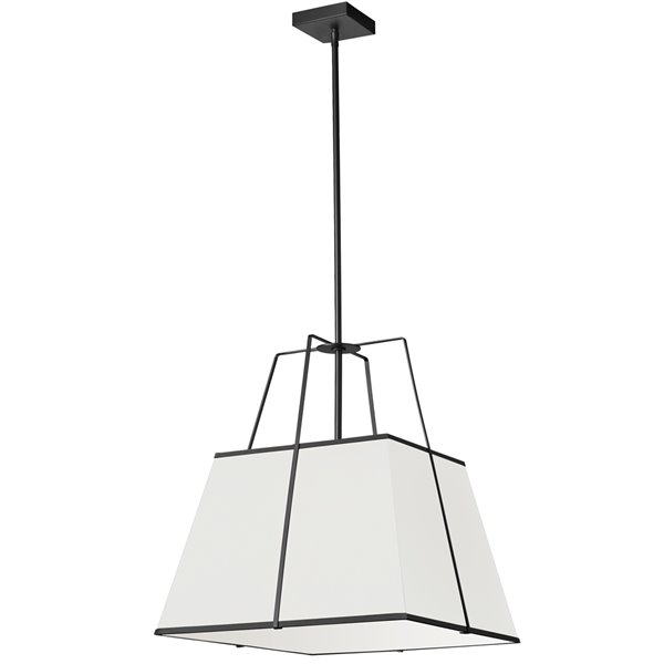 Luminaire suspendu moderne/contemporain blanc et noir Trapezoid par Dainolite de 18 po