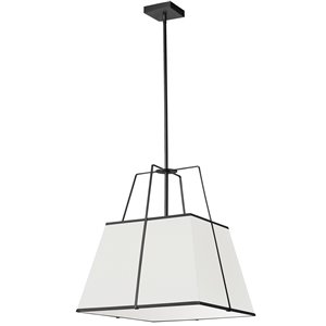 Luminaire suspendu moderne/contemporain blanc et noir Trapezoid par Dainolite de 18 po