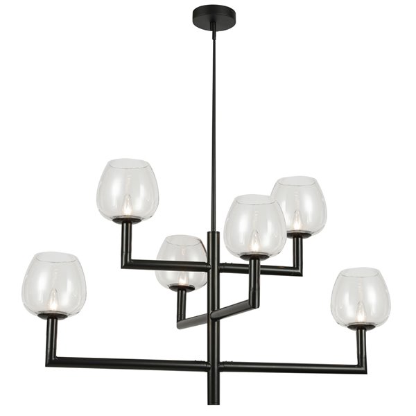 Dainolite Nora 6-Light Modern/Contemporary Matte Black Chandelier