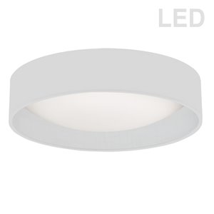 Plafonnier de 15 po de style moderne/contemporain blanc à système à DEL intégré de Dainolite