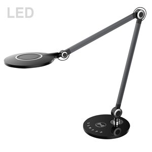 Dainolite Alina 19.5-in Adjustable Black Touch Swing-Arm Desk Lamp