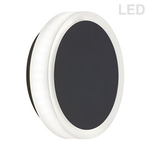 Applique murale Topaz de 1,5 po L noire mate de style moderne à 1 ampoule DEL de Dainolite