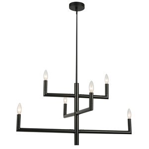 Lustre moderne/contemporain Nora noir mat à 6 lumières par Dainolite