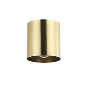 Dainolite 1-Pack Theron 4.75-in Aged Brass Modern/Contemporary Incandescent Flush Mount Light