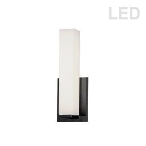 Dainolite 1-Light 4.5-in Black Modern Vanity Light