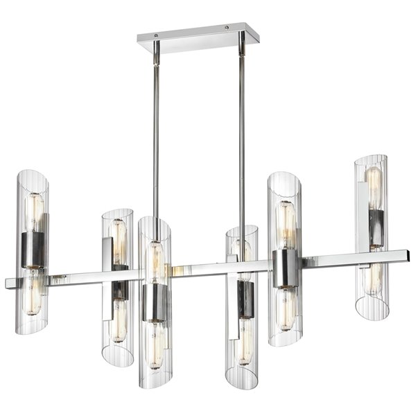 Lustre transitionnel Samantha en chrome poli à 12 lumières par Dainolite