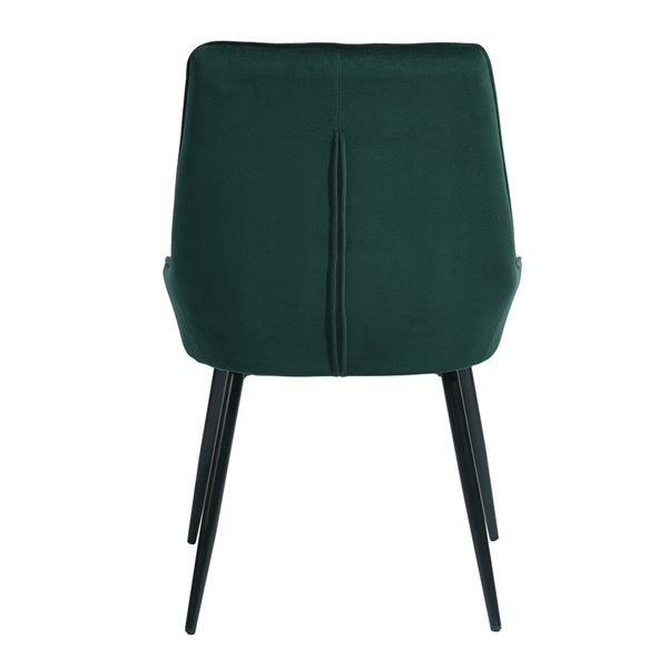 Homycasa Rabiot Set of 2 Green Contemporary Velvet Upholstered Side Chair (Metal Frame)