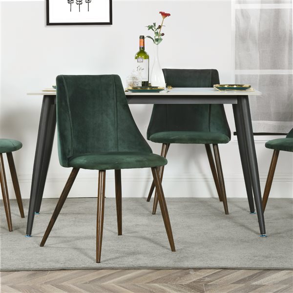Chaise d'appoint Smeg de Homycasa contemporaine rembourrée en mélange de polyester cadre en métal vert 2 pièces