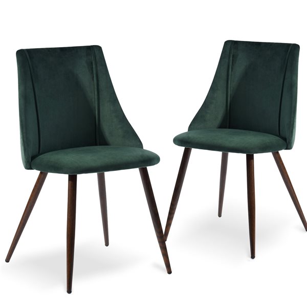 Chaise d'appoint Smeg de Homycasa contemporaine rembourrée en mélange de polyester cadre en métal vert 2 pièces