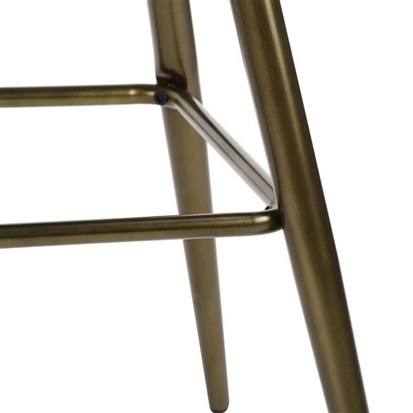 FurnitureR Fiyan Tabourets de bar blancs et bronze 27,6 po de hauteur de bar - Paquet de 2