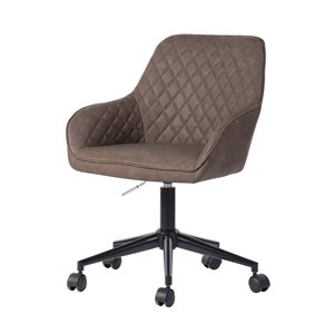 FurnitureR Baynes Brown Contemporary Ergonomic Adjustable Height Swivel Desk Chair
