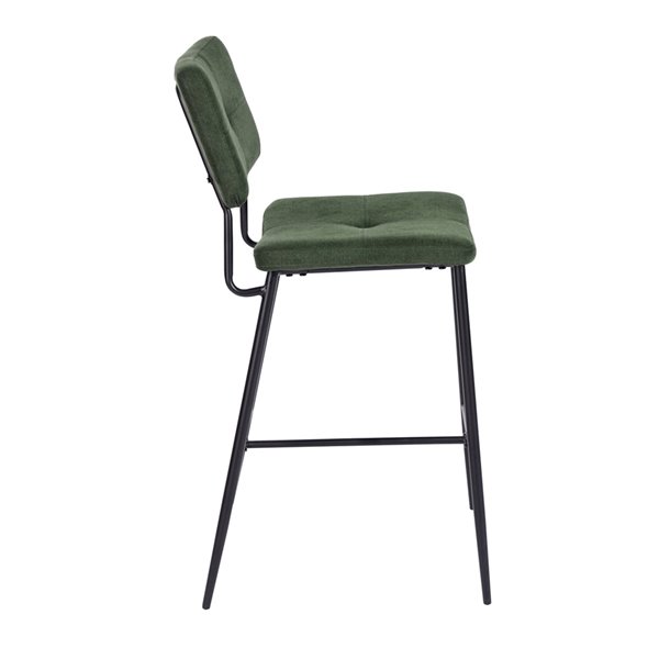 Homycasa Independence Green Bar Height (27-in to 35-in) Upholstered Bar Stools - Pack of 2
