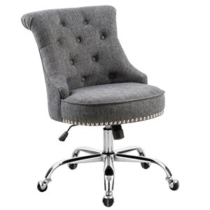 FurnitureR Bowden Grey Contemporary Ergonomic Adjustable Height Swivel Desk Chair