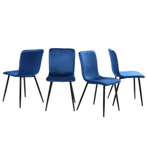 FurnitureR Scargill Set of 4 Rose Contemporary Polyester/Polyester Blend Upholstered Side Chair (Metal Frame)