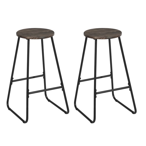 Homycasa Morag Dark Brown Bar Height (27-in to 35-in) Bar Stools - Pack ...