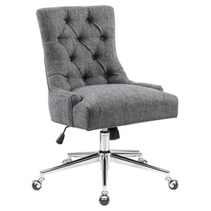 FurnitureR Chaden Grey Contemporary Ergonomic Adjustable Height Swivel Desk Chair