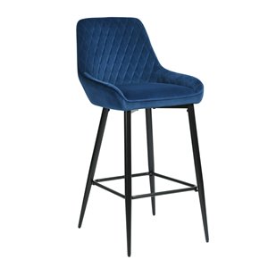 Tabouret de bar rembourré Rabiot bleu à hauteur de bar (27 po à 35 po) par FurnitureR, ens. de 2