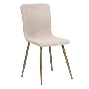 Chaise d'appoint contemporaine rembourrée en polyester Scargill de FurnitureR et cadre en métal, beige, 6 pièces