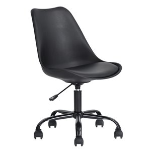 Chaise de bureau pivotante contemporaine et ergonomique avec hauteur réglable, sans accoudoir,  Blokhus  de Homycasa, noir