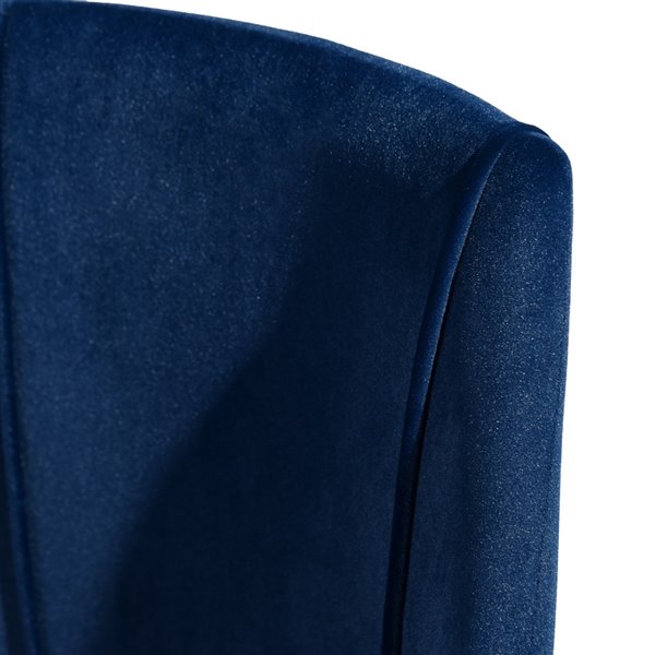 Chaise d'appoint contemporaine rembourrée en polyester/mélange de polyester Smeg de Homycasa, cadre en métal, bleu, 2 pièces