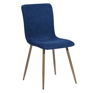 Chaise d'appoint contemporaine rembourrée en polyester Scargill de FurnitureR, cadre en métal, bleu, 6 pièces