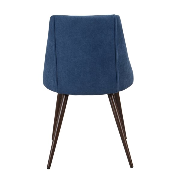 Homycasa Smeg Set of 2 Blue Contemporary Polyester/Polyester Blend Upholstered Side Chair with Metal Frame